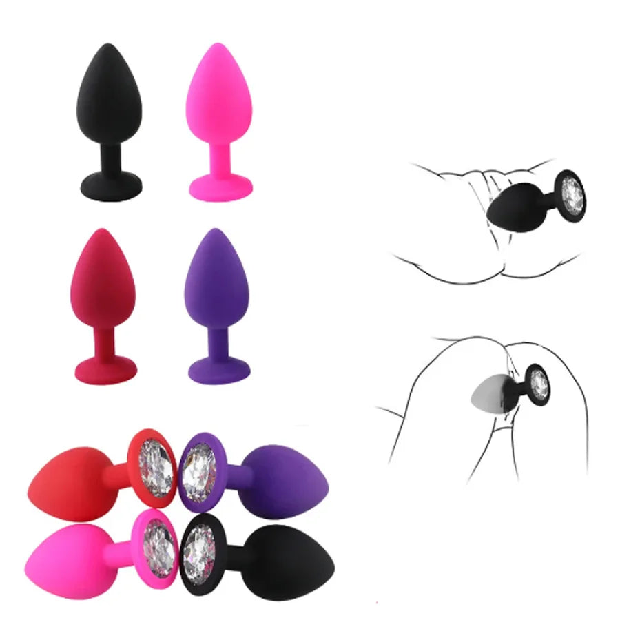 Butt Plug Anal Plug Unisex Sex Stopper 3 Diferentes Tamanhos e cores variadas - unisex